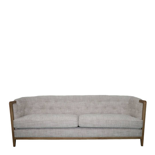 REGAL 3 SEATER SOFA - NATURAL WEAVE / HISTORY OAK